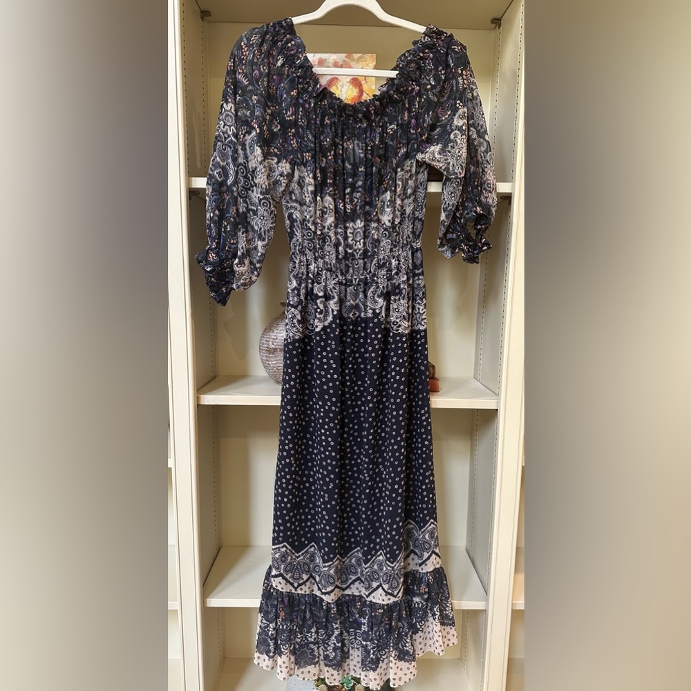Saloni Elisa Georgette off the shoulder Dress